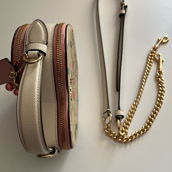 COACH Heart Shaped Crossbody in Signature Canvas with Heart Cherry Print - Picture 8 of 12